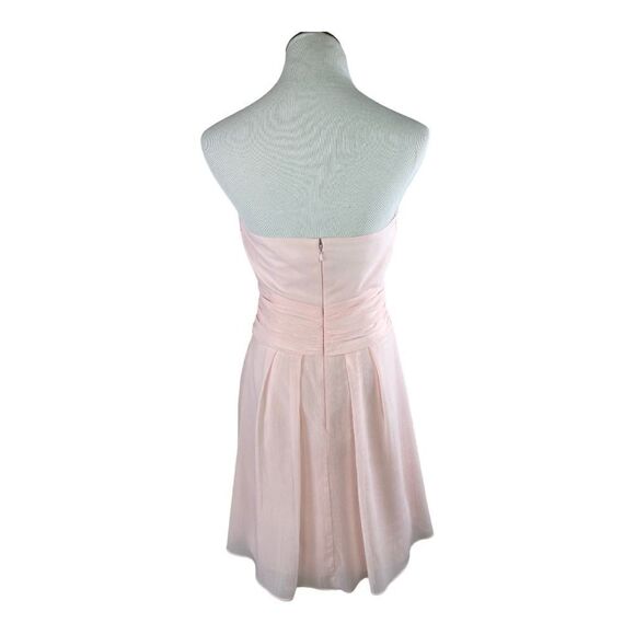 David’s Bridal Pink Chiffon Bridesmaids Strapless Dress Sweetheart Neckline Sz 6 - Picture 9 of 9